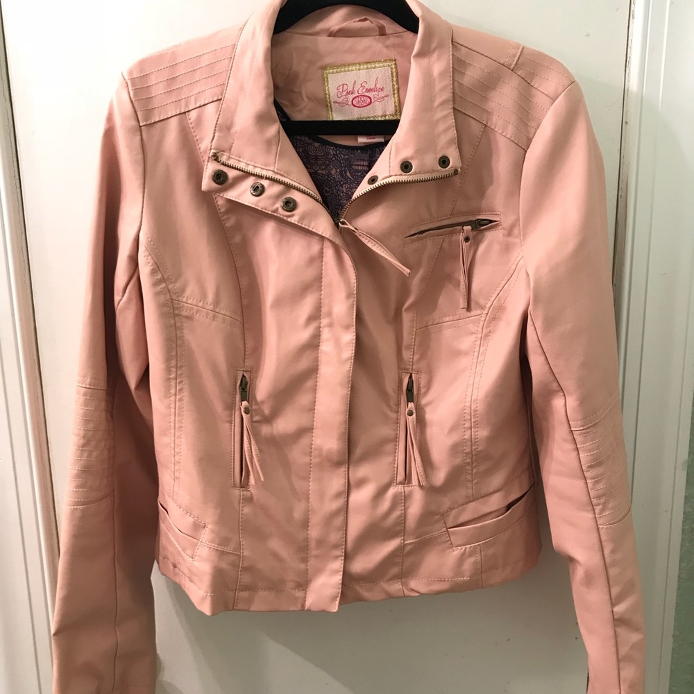 Light pink Faux leather jacket!